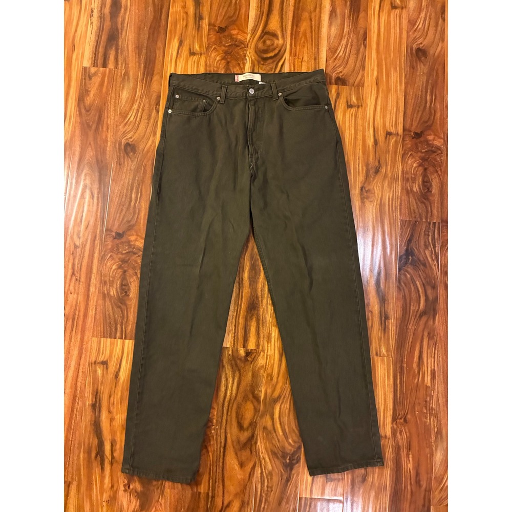 Levi's 550 Mens Relaxed Fit Jeans Olive Green 38x34 Cotton Denim Pants